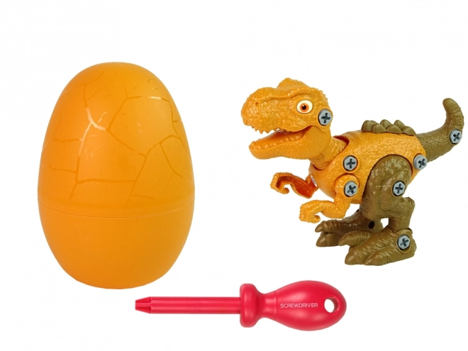 Set di dinosauro T-Rex con uovo fai-da-te arancione