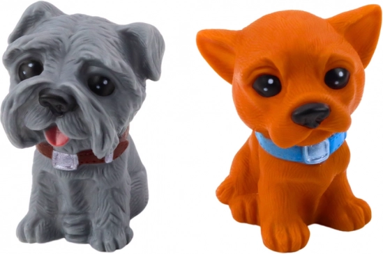 Set di graziose figurine di cuccioli, gomma, 6 pezzi