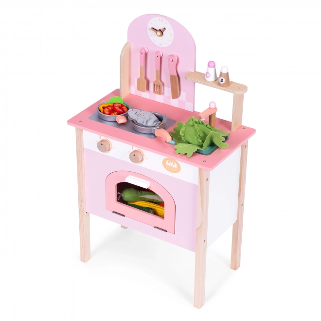 Cucina giocattolo rosa con 8 accessori ECOTOYS