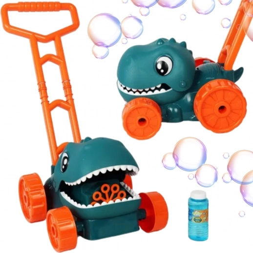 tosaerba a bolle a forma di dinosauro WOOPIE con vaschetta per soluzione