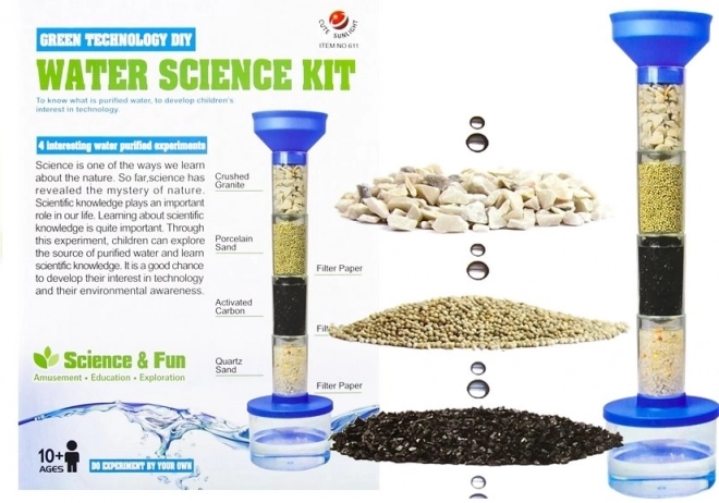 Set sperimentale di filtraggio acqua a 4 strati