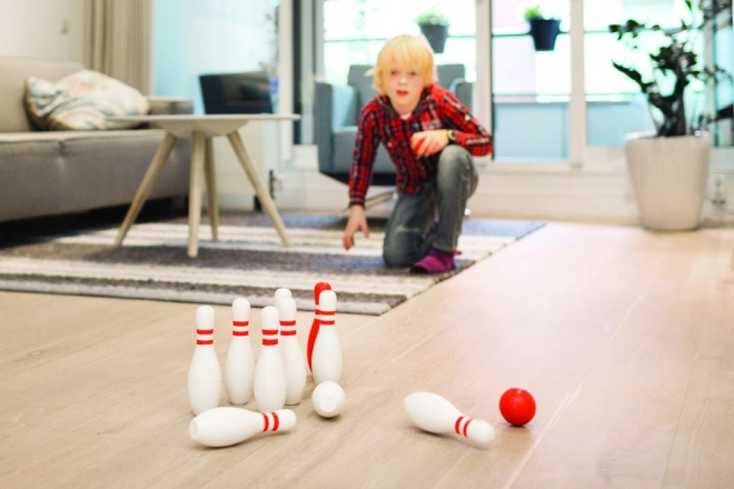 Set Bowling in Legno - Rosso e Bianco