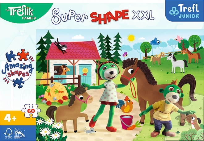 Puzzle Super Shape XXL I Treflíci nella Fattoria dei Cavalli 60 Pezzi