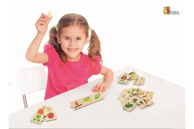 Puzzle in legno animali e piante crescenti