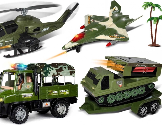 Auto da convoglio militare con rimorchio e soldato 63 cm