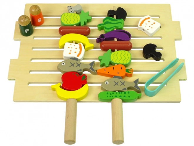 Grill in Legno Giocattolo Barbecue Accessori per Bambini