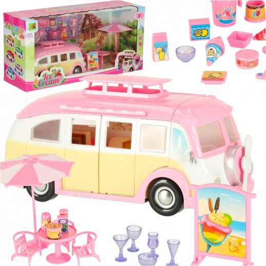 Camper dei gelati pieghevole con caffetteria e accessori, 30 pezzi