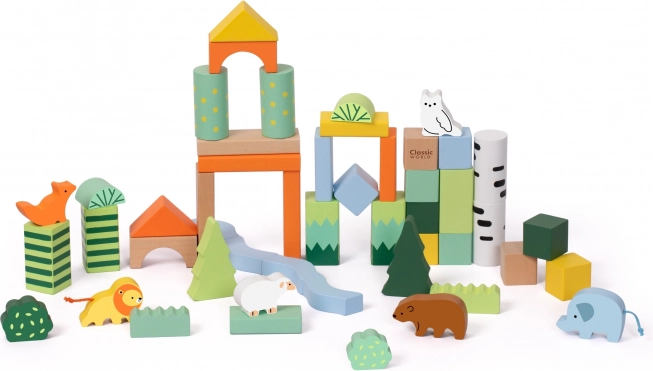Blocchi di Legno Creativi Mondo della Foresta Classic World 50 pz