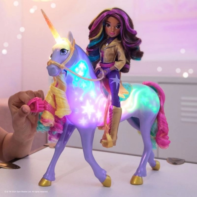 Accademia Unicorno Unicorno Luminoso Wildstar Con Bambola Sophia 24cm