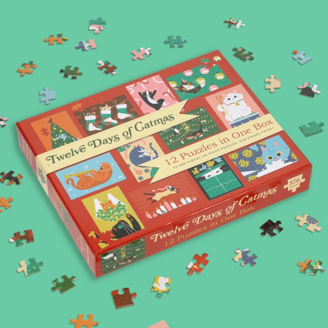 Puzzle gatto Natale 12 giorni