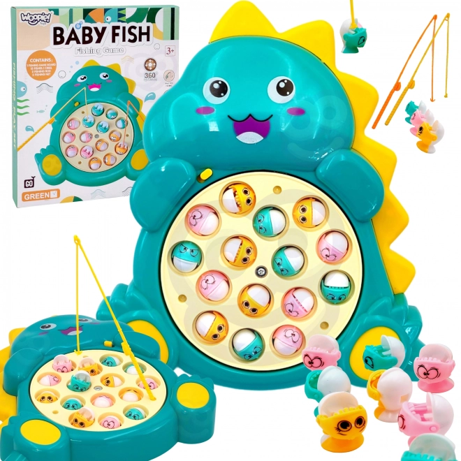 Gioco di abilità pesca dinosauro verde WOOPIE