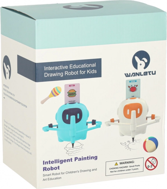 Robot educativo interattivo per imparare a disegnare e scrivere con cartoncini e pennarelli