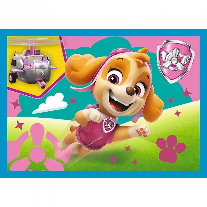 Puzzle 4 in 1 Paw Patrol - Cuccioli in Corsa