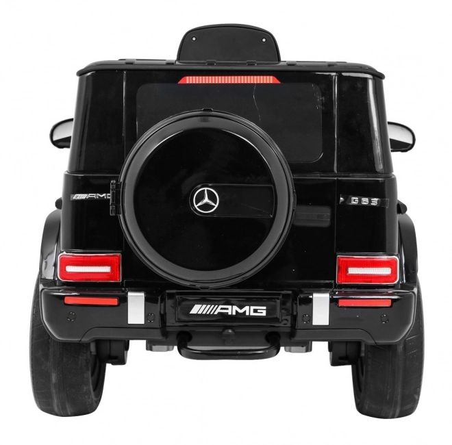 Mercedes AMG G63 per bambini Laccato nero + telecomando + MP3 LED + partenza lenta + EVA + cinture