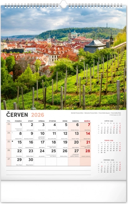 Calendario da parete Praga 2026