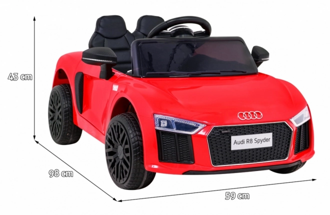 auto a batteria per bambini Audi R8 rossa con telecomando