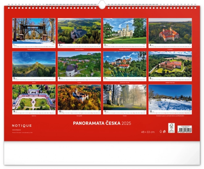 Calendario da Parete Panorami della Repubblica Ceca 2025