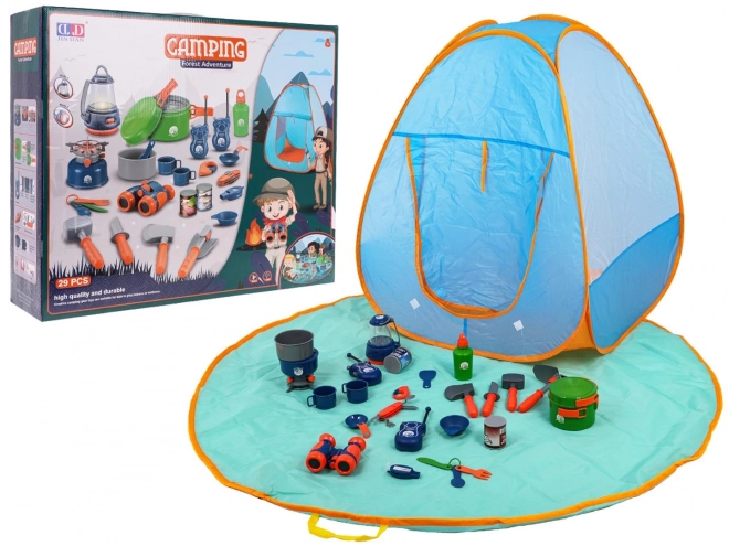 Set campeggio per bambini con tenda e accessori