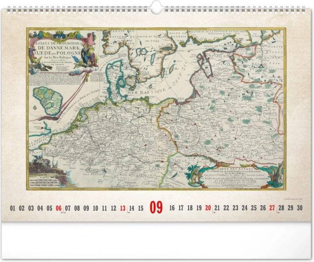 Calendario da parete Mappe antiche 2026
