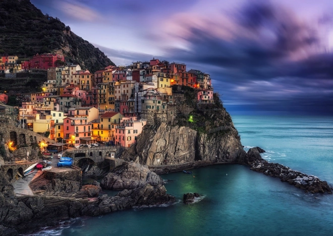 Puzzle Manarola al tramonto, Cinque Terre, Italia 1000 pezzi