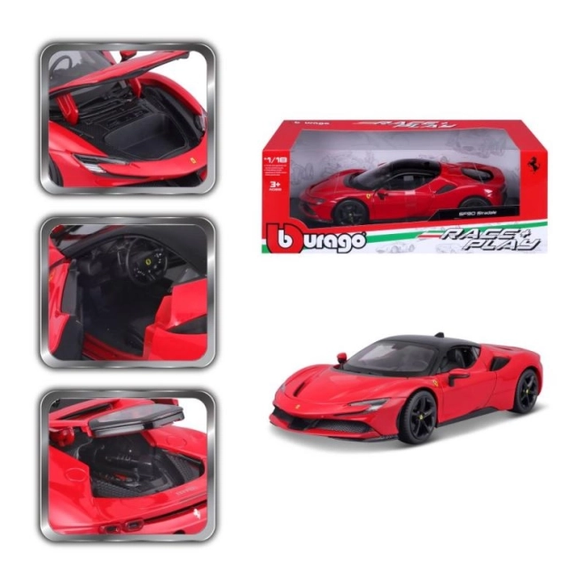 Modellino Ferrari SF90 Stradale Rossa in scala 1:18 di Bburago