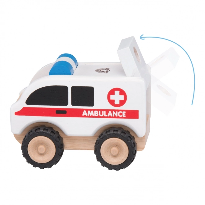 Mini ambulanza in legno Wonderworld