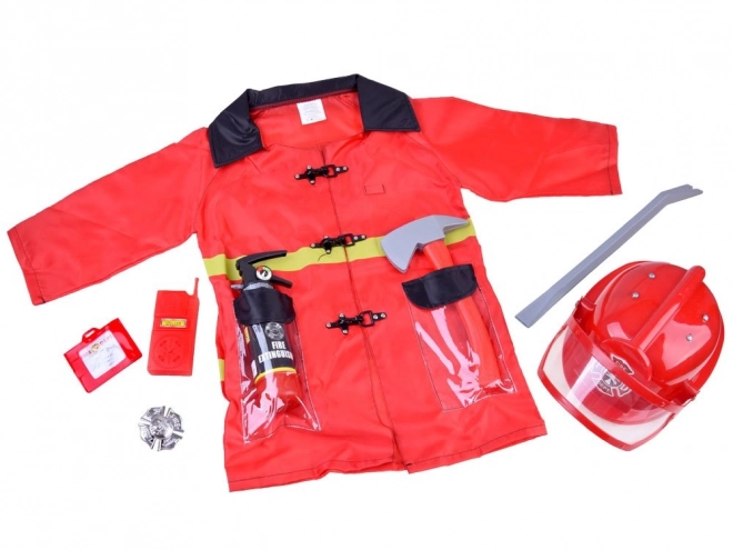 Costume da pompiere per bambini con elmetto e accessori