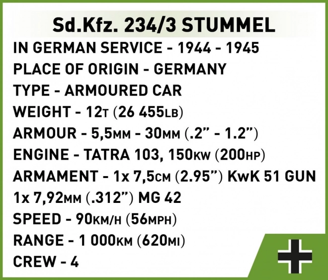 Modello storico Sd.Kfz. 234/3 Stummel