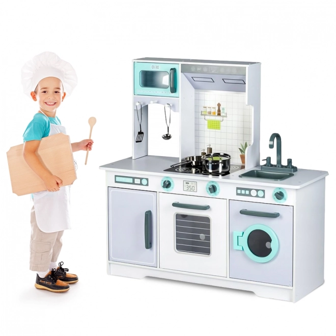 Grande cucina in legno per bambini con accessori Ecotoys