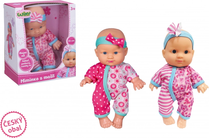 Bambola bebè con fiocco 23 cm – confezione ceca