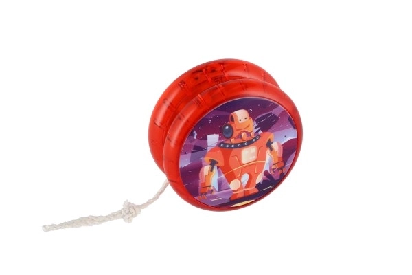 Jojo luminoso robot plastica 6cm batterie assortiti 12pz in scatola