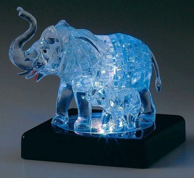 Puzzle 3D Cristallo Elefante con Cucciolo