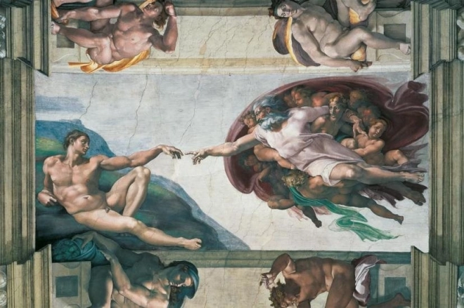 Puzzle Ravensburger: La Creazione di Adamo di Michelangelo