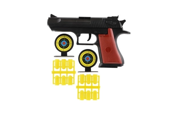 Pistola giocattolo con proiettili e bersagli