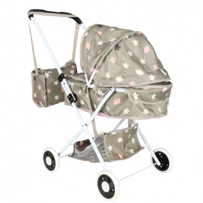 Passeggino per bambole con borsa e stelle
