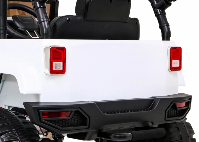 Jeep bianco fuoristrada per bambini a batteria + telecomando + luci e suoni