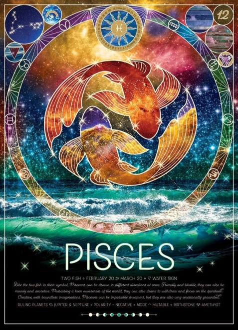 Puzzle Segno Zodiacale: Pesci 500 Pezzi Cobble Hill