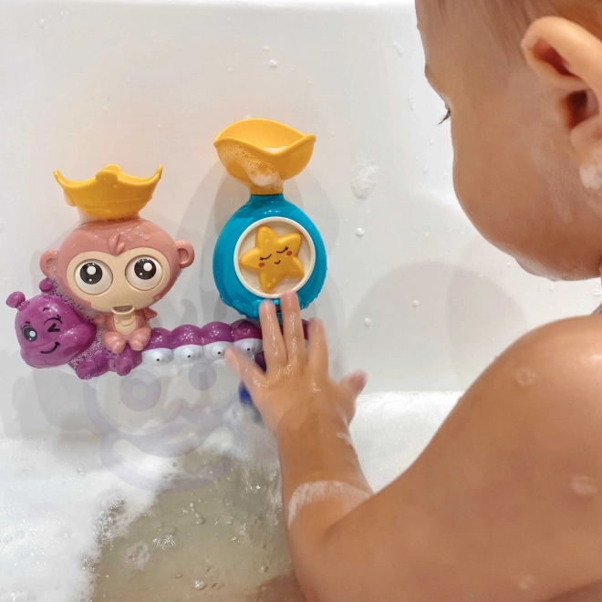 Gioco acquatico da bagno scimmietta con bicchiere