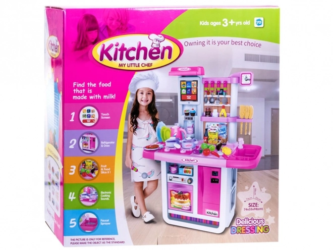 Cucina interattiva per bambini con frigorifero – rosa