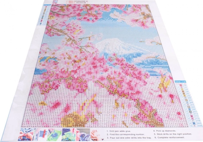 Pittura diamantata fiori di sakura 30x40cm