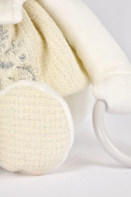 Doudou orsacchiotto polare in peluche con nastri 30 cm beige