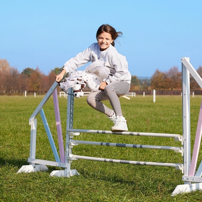 Cavalluccio su bastone Hobby Horse dalla collezione HOPPIHORSE Sport Edition nel colore del leopardo bianco