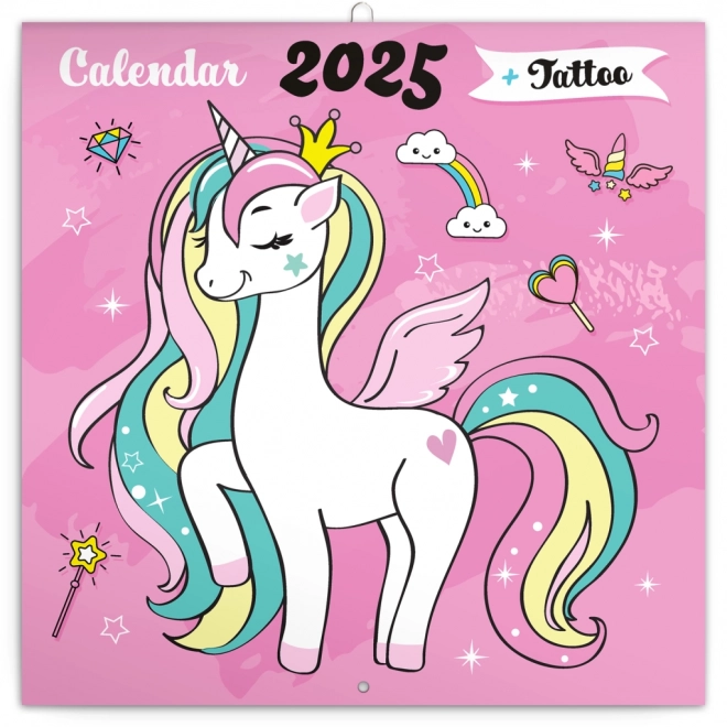 Calendario per appunti Unicorni Felici 2025