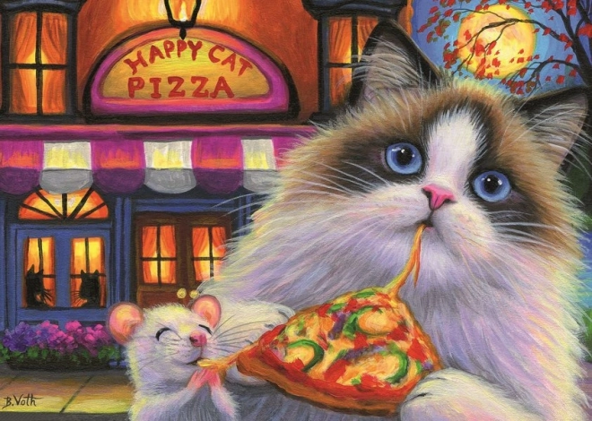 Puzzle Pizza Gatto - Sapore Variegato 35 Pezzi