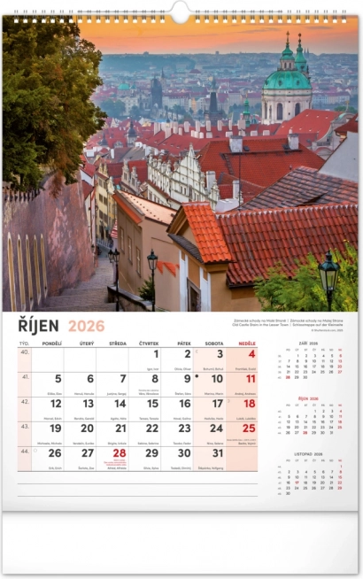 Calendario da parete Praga 2026