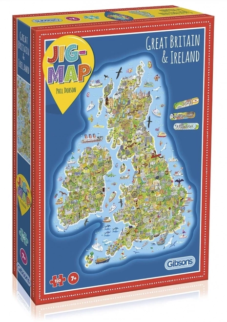 Puzzle educativi Mappa del Regno Unito e Irlanda - 150 pezzi