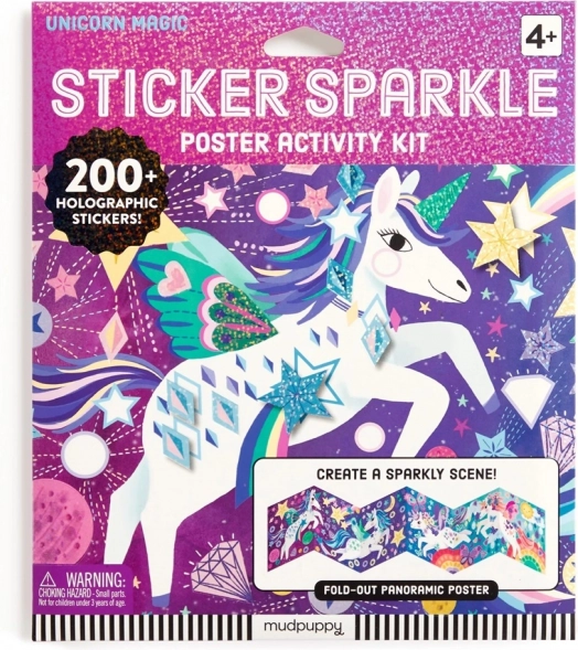 Set di adesivi scintillanti con Unicorni Magici