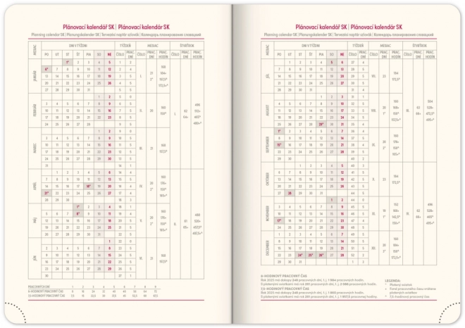 Agenda settimanale Notique Diamante 2025, nero 15x21 cm