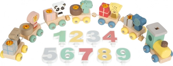 Trenino di compleanno in legno con animali di Small Foot