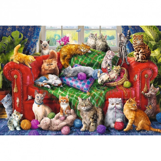 Puzzle TREFL Gatti sul Divano 1500 pezzi